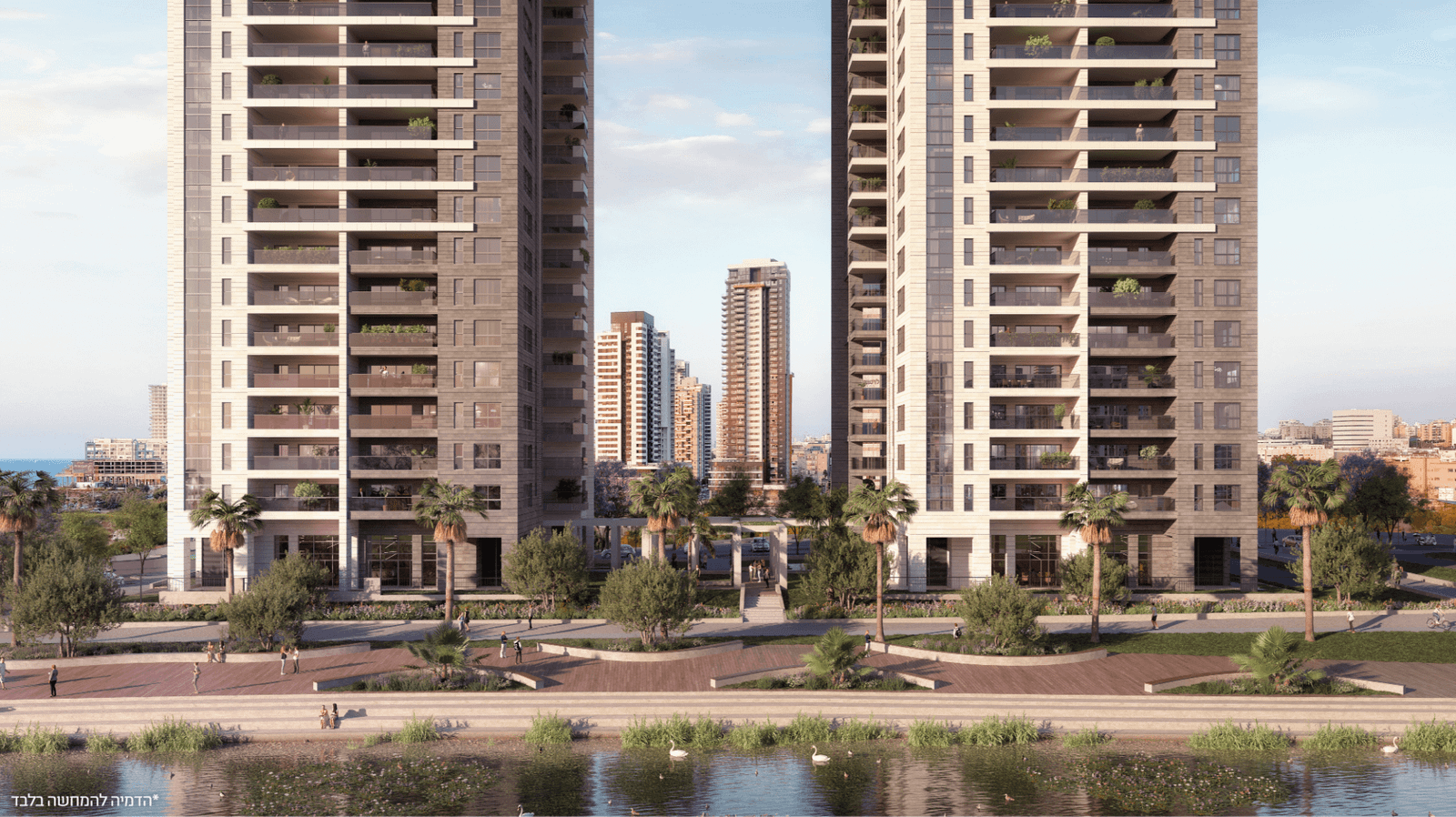 Sarfati SEA&PARK, new construction in Park HaYam, Bat Yam: rendering of the towers