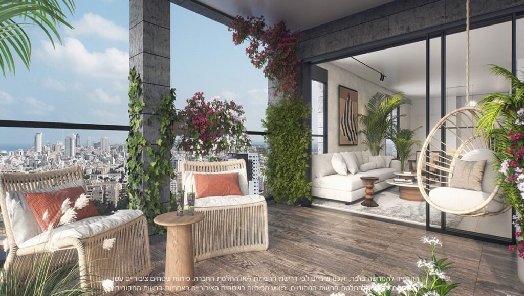 Savyon Gardens, Netanya: planted garden balcony (developer rendering)