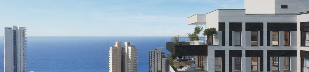 Savyon Gardens, Netanya: penthouse terrace with sea view (developer rendering)