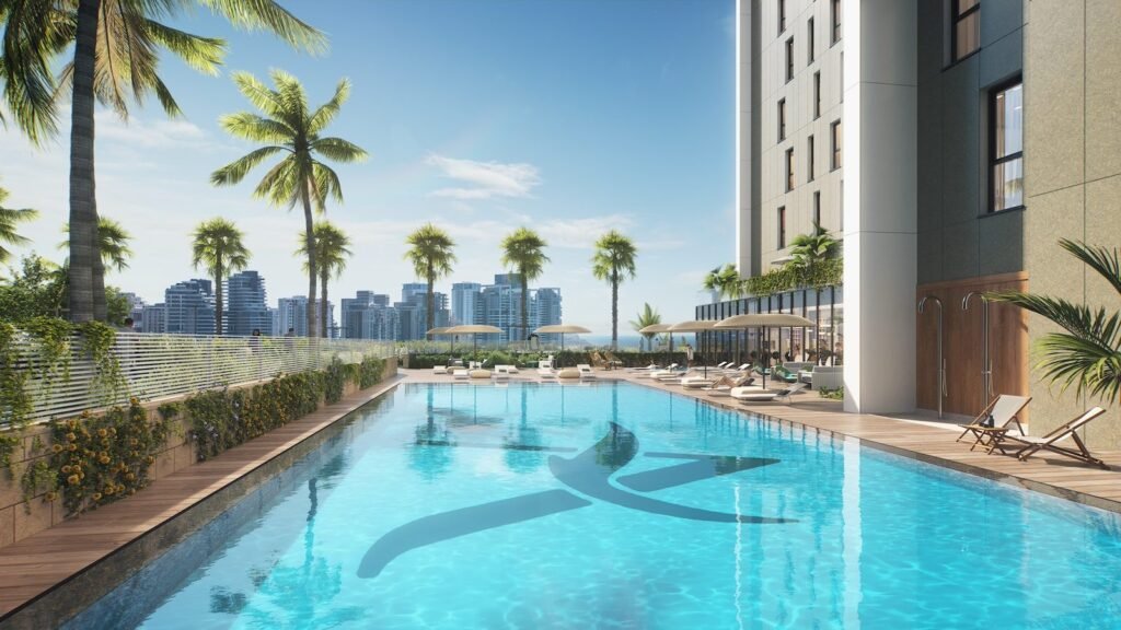 Sea Aviv, Shirat HaYam, Netanya: residents' pool deck (developer rendering)