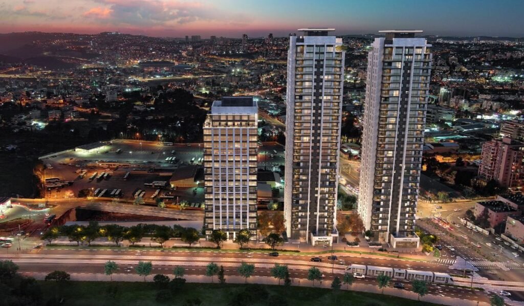 VISION towers at night on Hebron Road, Talpiot, Jerusalem